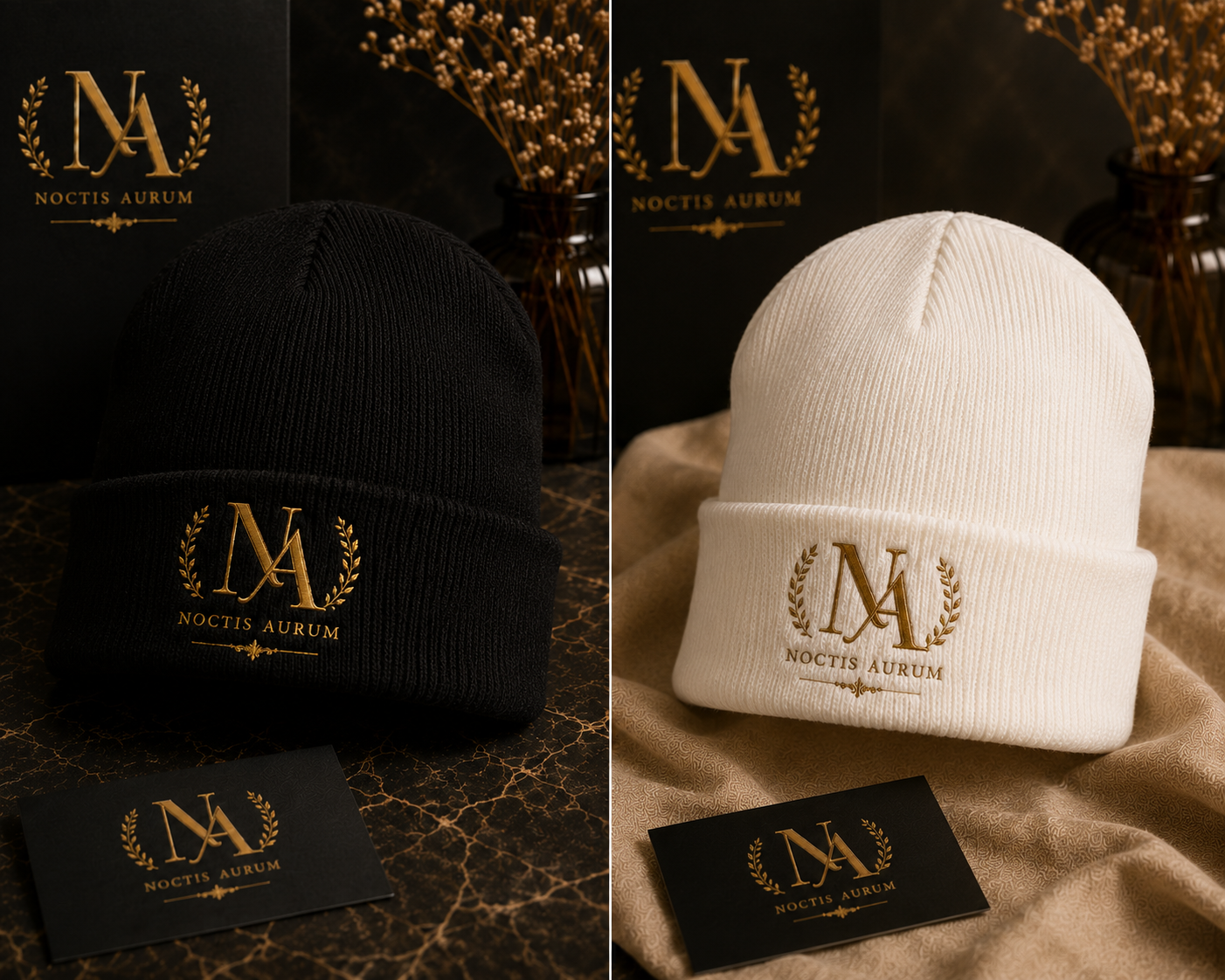 Noctis Aurum Mützen in Schwarz und Weiß